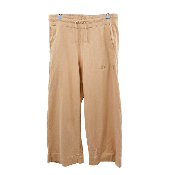 Nike Salmon Pink wide leg cropped casual pants - Picture 1 of 4